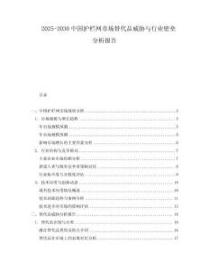 2025-2030中國護欄網市場替代品威脅與行業壁壘分析報告