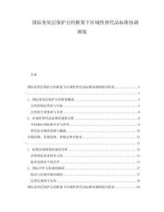 國(guó)際臭氧層保護(hù)公約框架下區(qū)域性替代品標(biāo)準(zhǔn)協(xié)調(diào)困境
