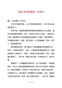 2025年這完備的一天作文