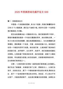 2025年民族團結花盛開征文500