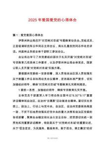 2025年愛國愛黨的心得體會