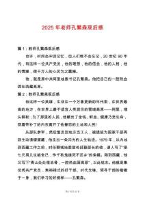 2025年老師孔繁森觀后感