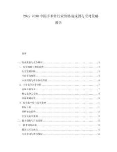2025-2030中國手術針行業價格戰成因與應對策略報告