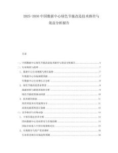 2025-2030中國(guó)數(shù)據(jù)中心綠色節(jié)能改造技術(shù)路徑與效益分析報(bào)告