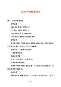 2025年連鎖策劃書