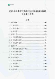 2025年精準定位導航技術行業(yè)跨境出海項目商業(yè)計劃書