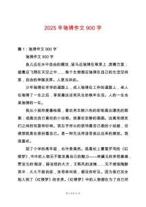 2025年馳騁作文900字