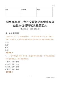 2024年黑龍江大興安嶺新林區(qū)營商局公益性崗位招聘筆試真題匯總