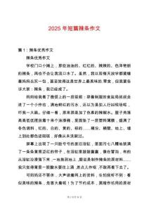 2025年短篇辣條作文