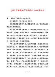 2025年難熬的下午的作文800字左右
