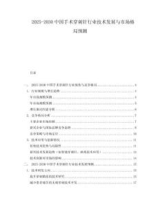 2025-2030中國(guó)手術(shù)穿刺針行業(yè)技術(shù)發(fā)展與市場(chǎng)格局預(yù)測(cè)