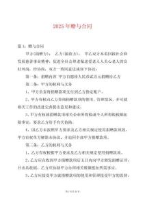 2025年贈與合同