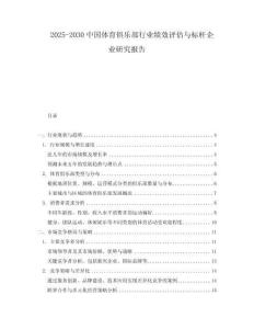 2025-2030中國體育俱樂部行業績效評估與標桿企業研究報告