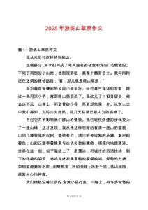 2025年游練山草原作文