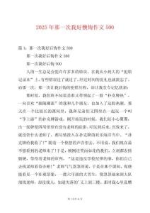 2025年那一次我好懊悔作文500