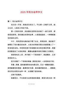 2025年陽光地帶作文