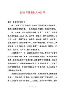 2025年雪景作文500字