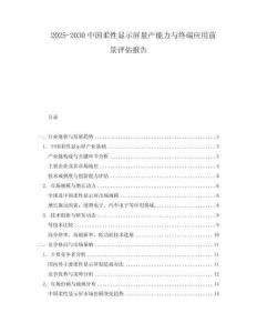 2025-2030中國柔性顯示屏量產(chǎn)能力與終端應用前景評估報告