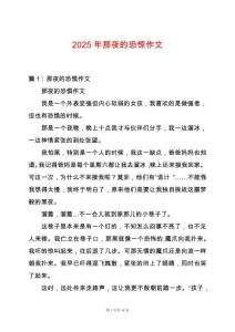 2025年那夜的恐驚作文