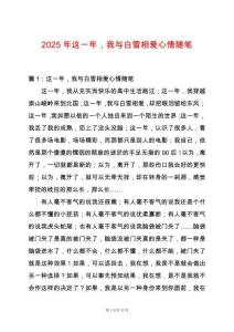 2025年這一年，我與白雪相愛心情隨筆