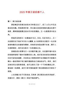 2025年棋王讀后感個人