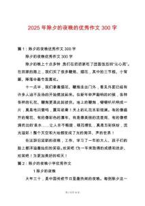 2025年除夕的夜晚的優秀作文300字
