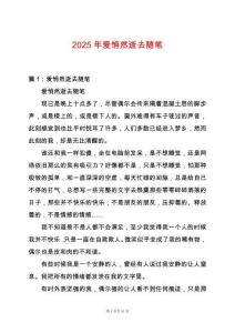 2025年愛悄然逝去隨筆