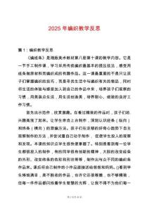 2025年編織教學反思