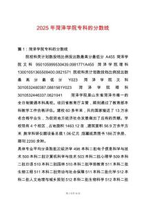 2025年菏澤學院專科的分數線