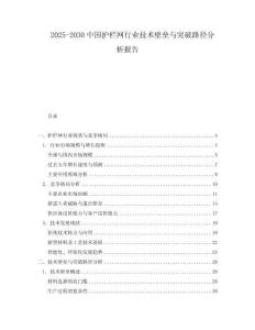 2025-2030中國(guó)護(hù)欄網(wǎng)行業(yè)技術(shù)壁壘與突破路徑分析報(bào)告