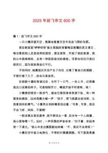 2025年起飛作文600字
