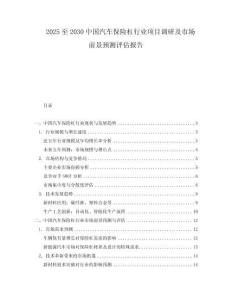2025至2030中國(guó)汽車保險(xiǎn)杠行業(yè)項(xiàng)目調(diào)研及市場(chǎng)前景預(yù)測(cè)評(píng)估報(bào)告