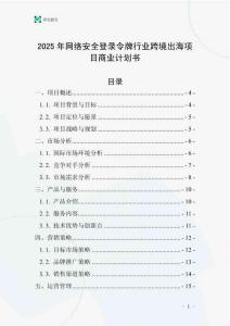 2025年網(wǎng)絡(luò)安全登錄令牌行業(yè)跨境出海項目商業(yè)計劃書