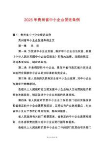 2025年貴州省中小企業(yè)促進(jìn)條例