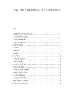 2025-2030中國電競酒店用戶留存率提升方案報告