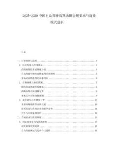 2025-2030中國(guó)自動(dòng)駕駛高精地圖合規(guī)要求與商業(yè)模式創(chuàng)新