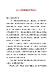 2025年錯誤的優秀作文