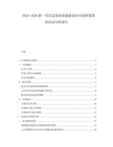 2025-2030新一代信息基礎(chǔ)設(shè)施建設(shè)對(duì)引線框架需求拉動(dòng)分析報(bào)告