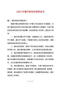 2025年遵守財務紀律承諾書
