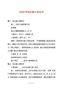 2025年鉆孔施工協(xié)議書