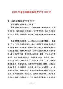 2025年愛在細膩的飯菜中作文700字