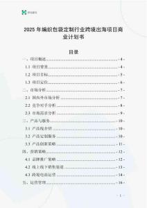 2025年編織包袋定制行業(yè)跨境出海項(xiàng)目商業(yè)計(jì)劃書