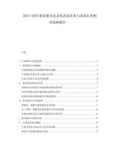 2025-2030康復輔具適老化改造需求與政策紅利利用策略報告