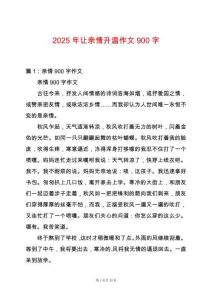 2025年讓親情升溫作文900字