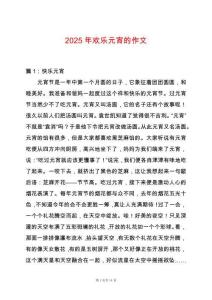 2025年歡樂元宵的作文