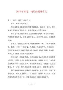 2025年淮北，絢爛的明珠作文