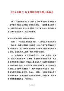 2025年第31次全國助殘日主題心得體會