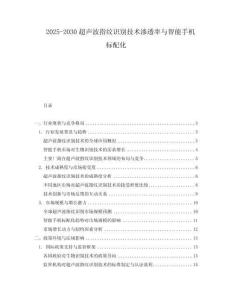 2025-2030超聲波指紋識別技術(shù)滲透率與智能手機標(biāo)配化