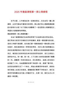 2025年微淼課程第一周心得感悟