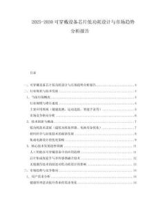 2025-2030可穿戴設(shè)備芯片低功耗設(shè)計(jì)與市場(chǎng)趨勢(shì)分析報(bào)告